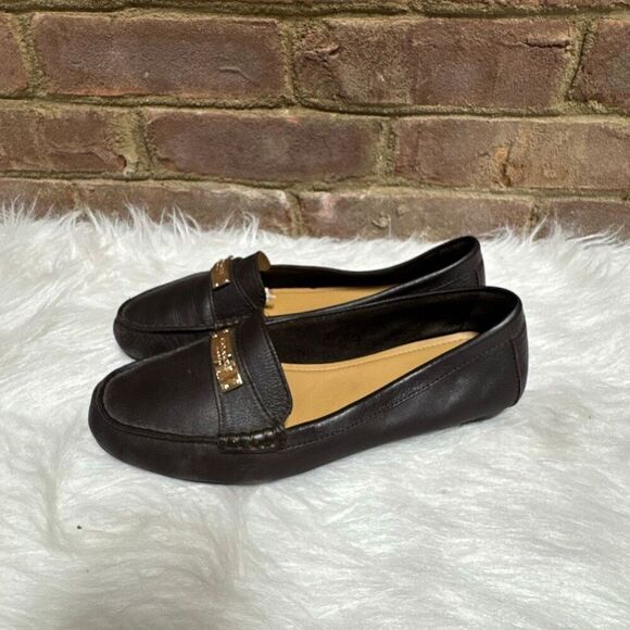 Coach Womens Fredrica Brown Leather Loafers Size 8.5 - Picture 4 of 11
